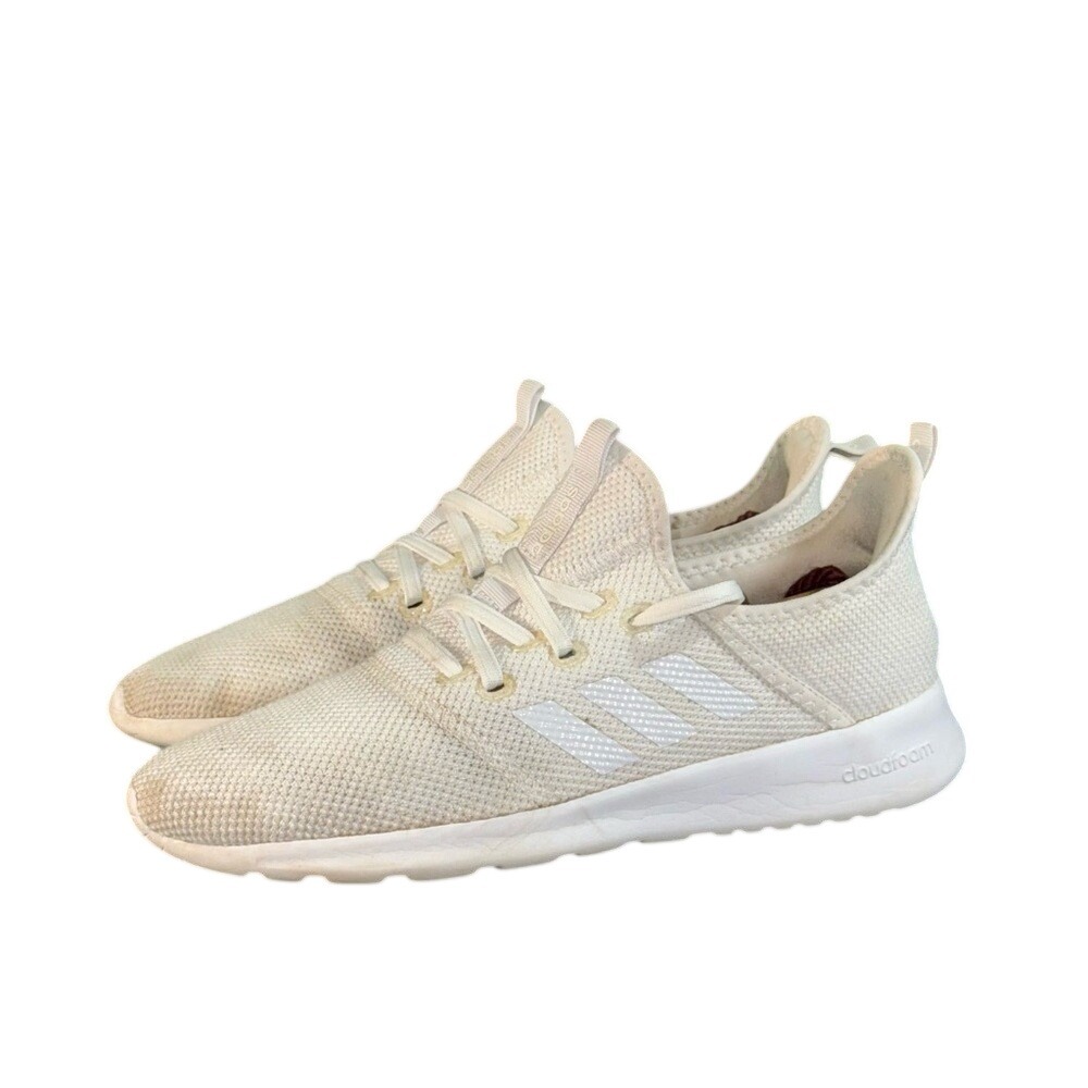 Adidas Cloudfoam Pure White Mesh Running Shoes FW7598 Womens 7.5 - Picture 3 of 6